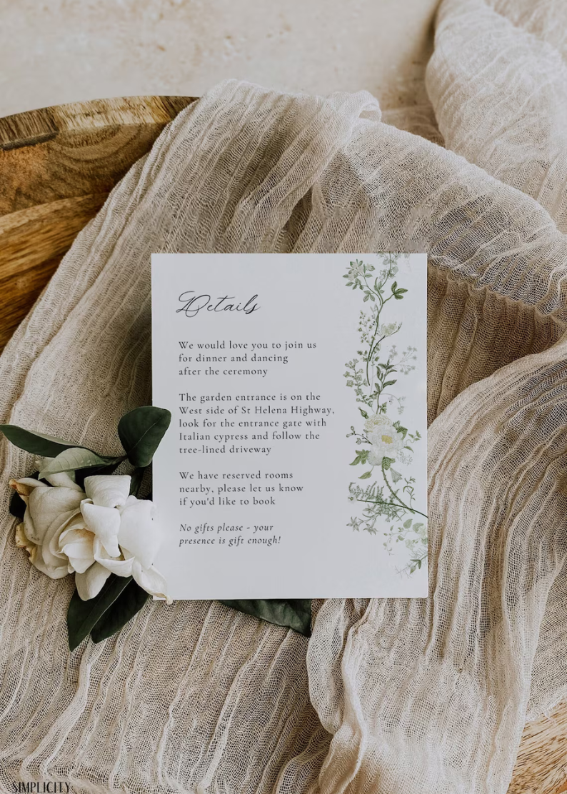 Wildflower Wedding Invitation Template, Printable Wedding Invitation, Greenery Invitation, White and Green Invitation, Floral Wreath