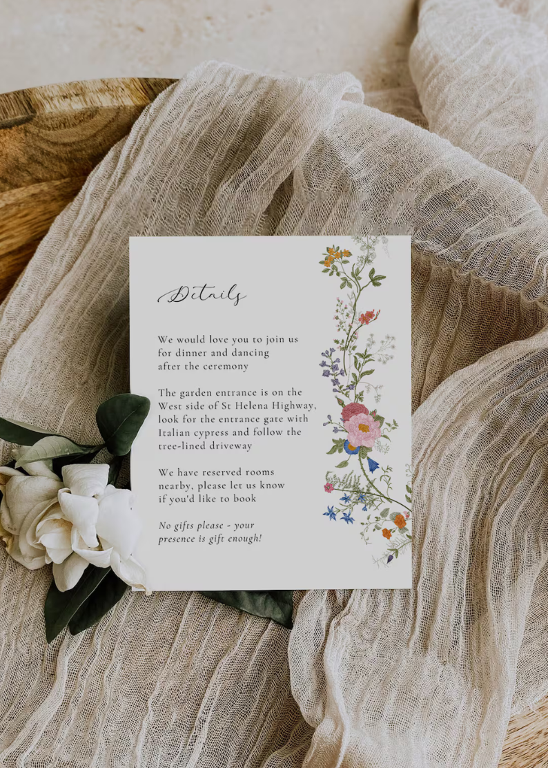 Wildflower Wedding Invitation Template, Printable Wedding Invitation, Wedding Invitation, Boho Wildflower Invitation, Floral Wreath,