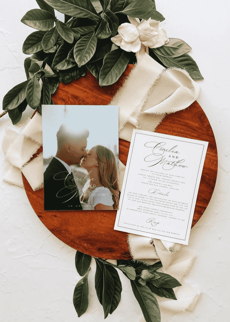 Classic Photo Wedding Invitation Template Set, Traditional Wedding Invitation, Elegant, Editable, Instant Download, DIY, Printable