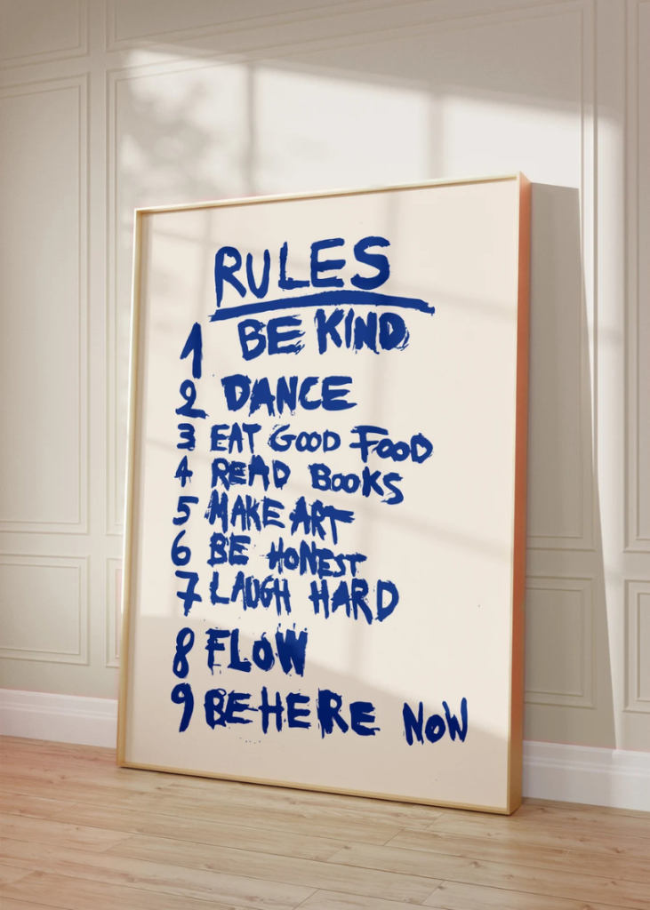 Retro Rules Quote Art Print - Trendy Wall Art